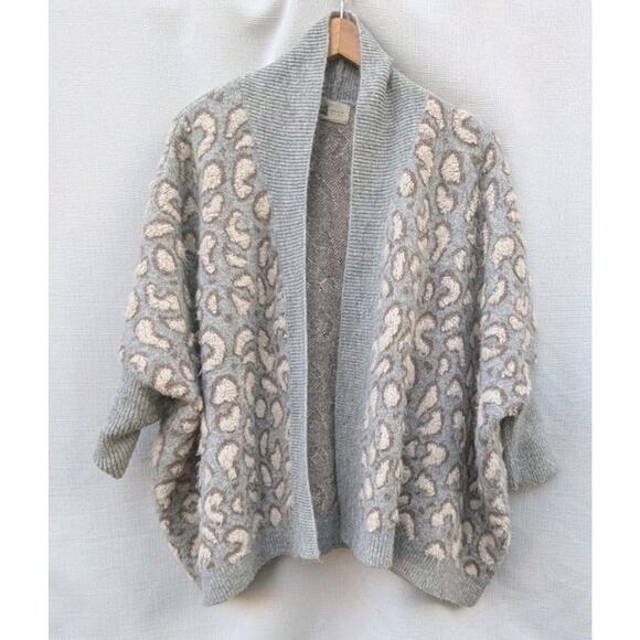 Look By M New York Leopard Animal Print Cardigan Sweater Dolman os soft roomy - Picture 1 of 6